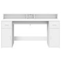 vidaXL Stôl s LED svetlami biely 160x55x91 cm kompozitné drevo