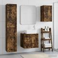 vidaXL Sada kúpeľňového nábytku 3 ks Dymový dub 33 x 34,5 x 160 cm