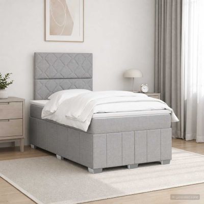 vidaXL Posteľ boxspring s matracom Svetlosivá 120 x 200 cm Látka