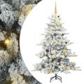vidaXL Umelý Sklápací Vianočný Stromček Biela 150 cm PVC a oceľ