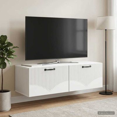 vidaXL Nástenná TV skrinka Biela 98 x 41 x 30 cm Kompozitné drevo