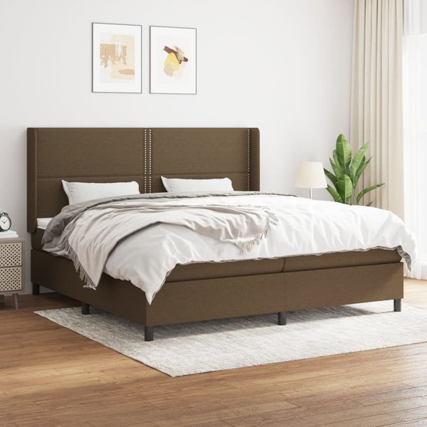 vidaXL Boxspring posteľ s matracom tmavohnedá 200x200 cm látka