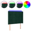 vidaXL Čelo postele s LED tmavozelené 103x16x118/128 cm zamat