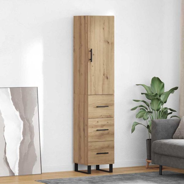 vidaXL Highboard Remeselný dub 34,5 x 34 x 180 cm Kompozitné drevo