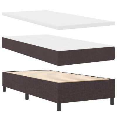 vidaXL Posteľ s pružinovým rámom Tmavo hnedá 90 x 190 cm látka