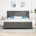 vidaXL Posteľ s pružinovým rámom Tmavo šedá 200 x 200 cm látka