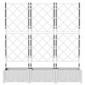 vidaXL Záhradný kvetináč 3 ks Biela 120 x 40 x 125,5 cm PP