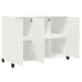 vidaXL Komoda biela 100,5x39x72 cm oceľ
