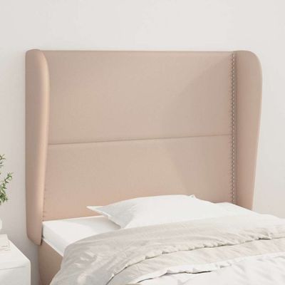 vidaXL Čelo postele so záhybmi kapučínové 83x23x118/128 cm umelá koža