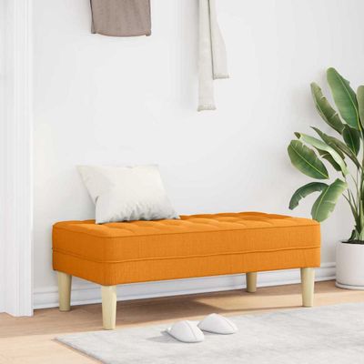 vidaXL lavička s vankúšom Tmavá žltá 113 x 57 x 39 cm látka