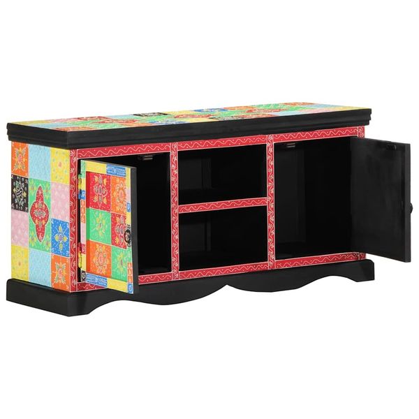 vidaXL TV skrinka Viacfarebný 100 x 35 x 50 cm Masívne mango drevo