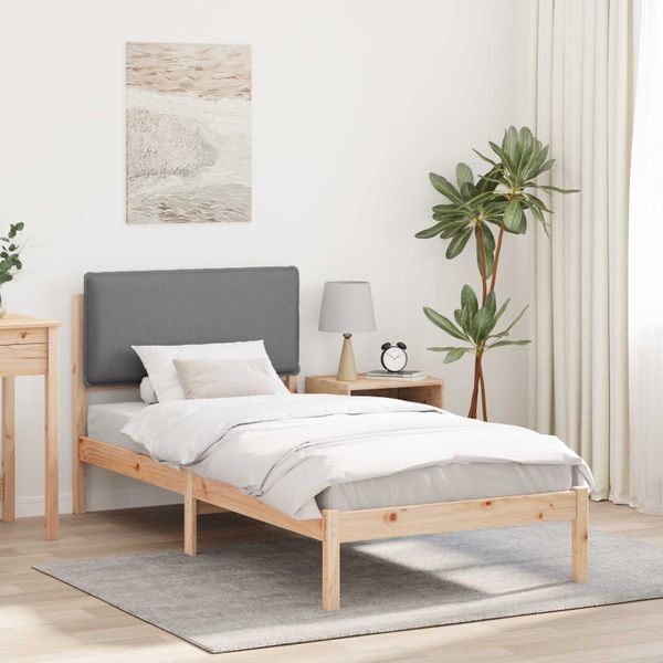 vidaXL Rám postele s čalúneným čelom Svetlosivá 80 x 200 cm