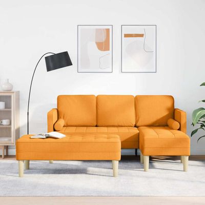 vidaXL Sada pohoviek s vankúšom 2 pcs Tmavá žltá Polyester