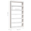 vidaXL Knižnica/deliaca stena biela 100x30x200 cm masívna borovica