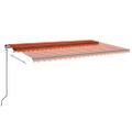 vidaXL Ručne zaťahovacia markíza 500x350 cm oranžová a hnedá