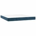 vidaXL Posteľný rám boxsping s matracom tmavomodrý 180x200 cm zamat