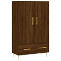 vidaXL Vysoká skrinka hnedý dub 69,5x31x115 cm kompozitné drevo