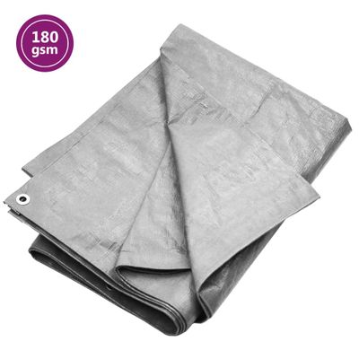 vidaXL Plachta 180 g/m² 8x12 m sivá HDPE