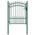 vidaXL Plotová brána EMMEN s hrotmi oceľ 104x109,5 cm zelená