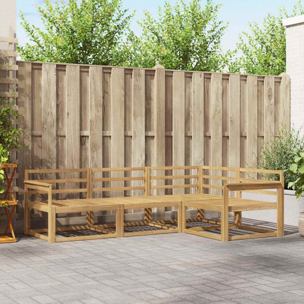 vidaXL Záhradná súprava gaučov 4 pcs Biela 247,5 x 168,5 x 73 cm