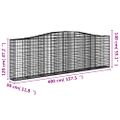 vidaXL Oblúkové gabionové koše 5 ks 400x30x120/140 cm pozink. železo