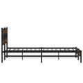 vidaXL Kovový posteľný rám bez matraca hnedý dub 200x200 cm