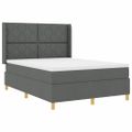 vidaXL Posteľ s pružinovým rámom s LED pásikmi Sivá 140 x 190 cm látka