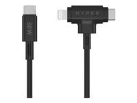 Kábel Lightning - USB-C so zástrčkami (samec) do Lightning, USB-C so zástrčkami (samec) - 1,5 m - čierna