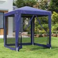 vidaXL Párty stan so 4 sieťkovanými bočnými stenami modrý 2x2 m HDPE