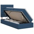 vidaXL Postel s úložným prostorem a matrací Modrá 90 x 190 cm látka