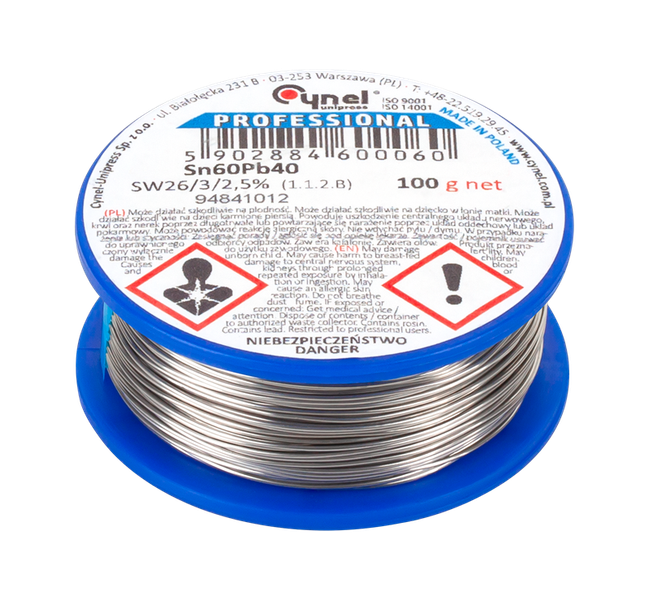 Cínová pájka CYNEL 2mm/100g Sn60Pb40