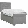 vidaXL Posteľ boxspring s matracom Svetlosivá 100 x 200 cm Látka