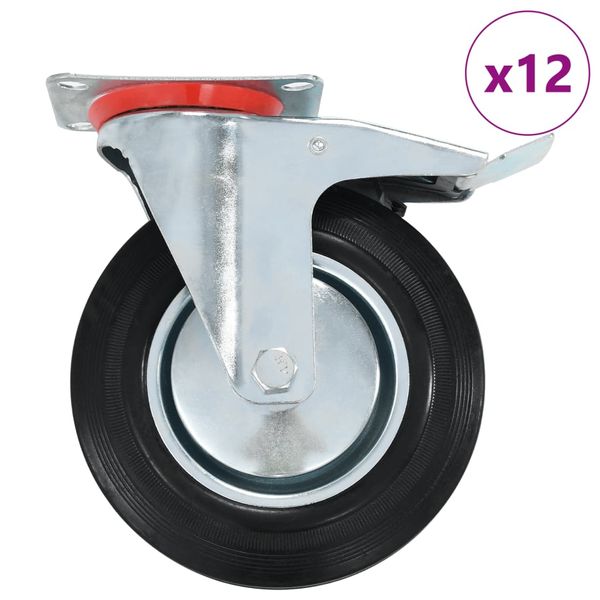 vidaXL Otočné kolieska 12 ks, 200 mm