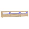 vidaXL TV skrinka s LED svetlami dub sonoma 195x35x40 cm