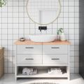 vidaXL Kúpeľňová doska bledohnedá 120x30x(2-4) cm ošetrený masív