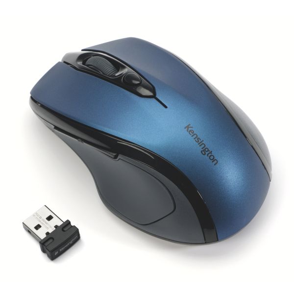 Kensington Pro Fit/Ergonomická/Optická/Pre pravákov/1 600 DPI/Bezdrôtová USB/Čierna-modrá