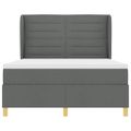 vidaXL Posteľ s pružinovým rámom Tmavo šedá 200 x 140 cm látka