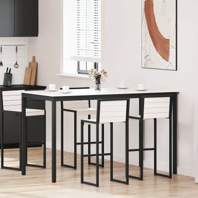 vidaXL Barový stôl Biela 180 x 90 x 105 cm Masívne borovicové drevo