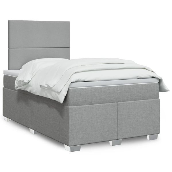 vidaXL Boxspring posteľ s matracom bledosivá 120x190 cm látka