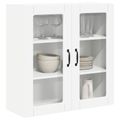 vidaXL Nástenný sklenený kabinet PORTO Biela 80 x 31 x 80 cm