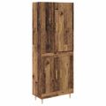 vidaXL Highboard Staré drevo 69,5 x 34 x 180 cm Kompozitné drevo