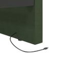 vidaXL Pohovka s matracom a USB tmavozelená látková 90x200 cm