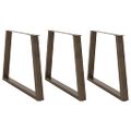 vidaXL Nohy k jedálenskému stolu v tvare V, 3 ks, prírodná oceľ, 90 x (72-73,3) cm, oceľ