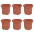 vidaXL Kulatý kvetináč 6 ks Tehlovo červená Ø 15 x 12 cm Plast