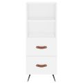 vidaXL Komoda biela 34,5x34x90 cm spracované drevo