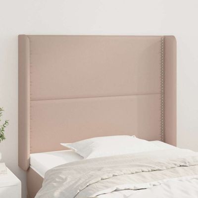 vidaXL Čelo postele so záhybmi kapučínové 93x16x118/128 cm umelá koža