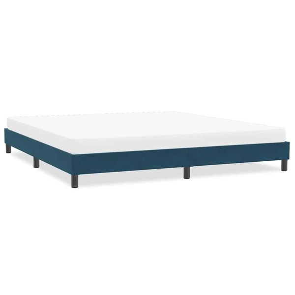 vidaXL Rám postele bez matraca Tmavomodrá 200x210 cm Zamat