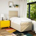 vidaXL Boxspring posteľ s matracom krémová 100x200 cm látka