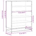 vidaXL Skrinka na topánky, čierna 75x38x97,5cm, kompozitné drevo a kov