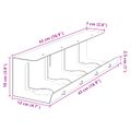 vidaXL Úložný box na káble pod stôl 2 ks Biela 43 x 12 x 10 cm Oceľ
